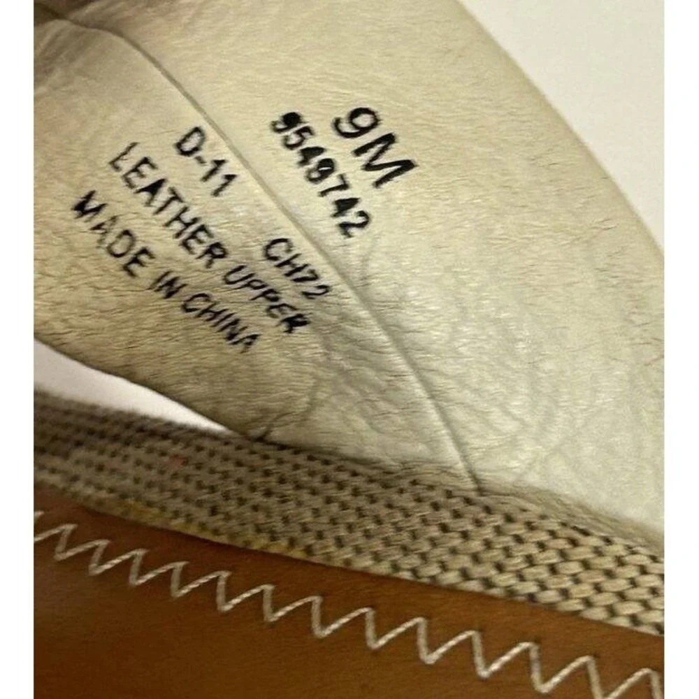 Sperry Top-Sider Womens White Ivory Leather Upper Cork Wedge Sandals Size 9